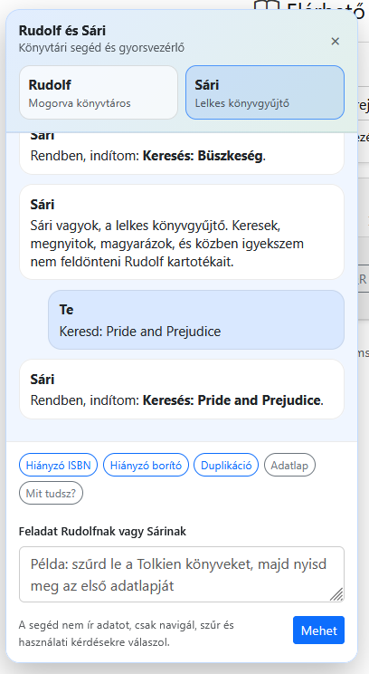 Mobile conversation interface of Sári digital assistant.